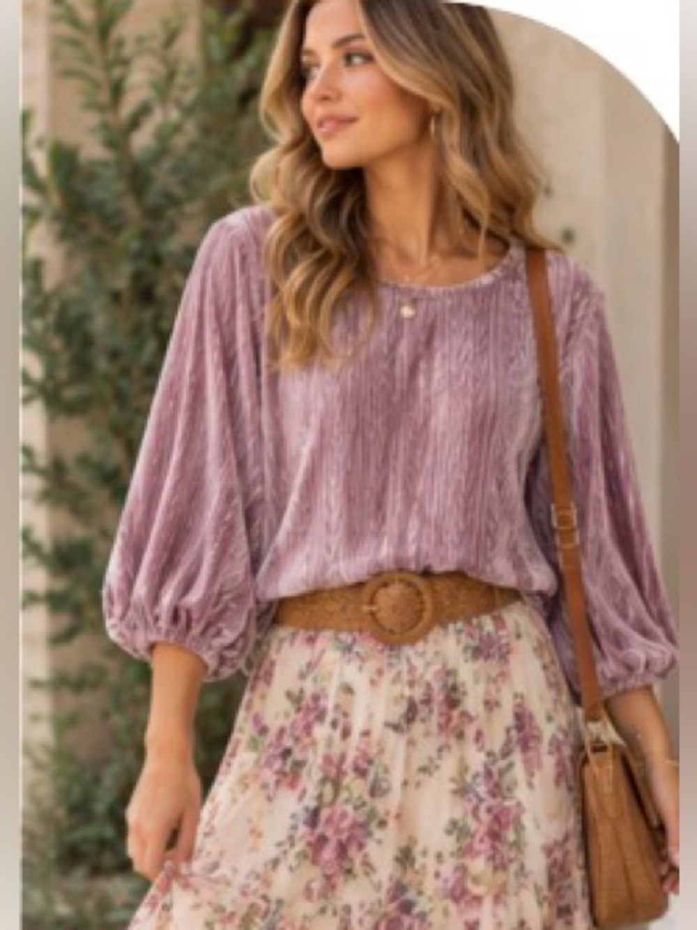 WORLD MARKET purple textured burnout velvet dark romantic feminine top L/XL